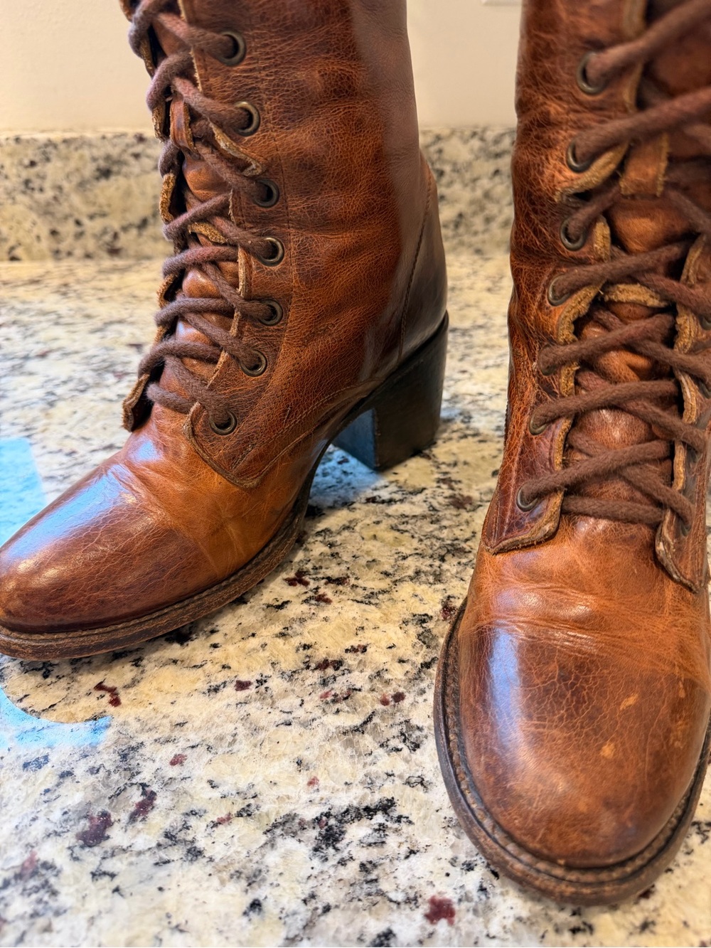 Freebird by Steven Brown Leather Lace-Up Knee Boots - Picture 4 of 9
